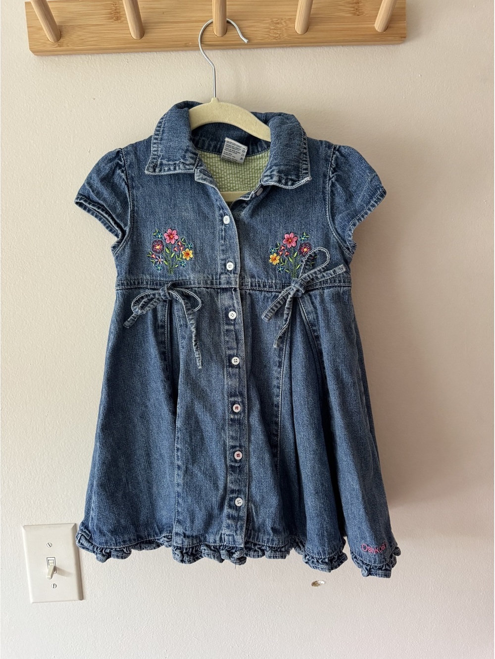 Vintage Oshkosh Denim Embroidered Dress
